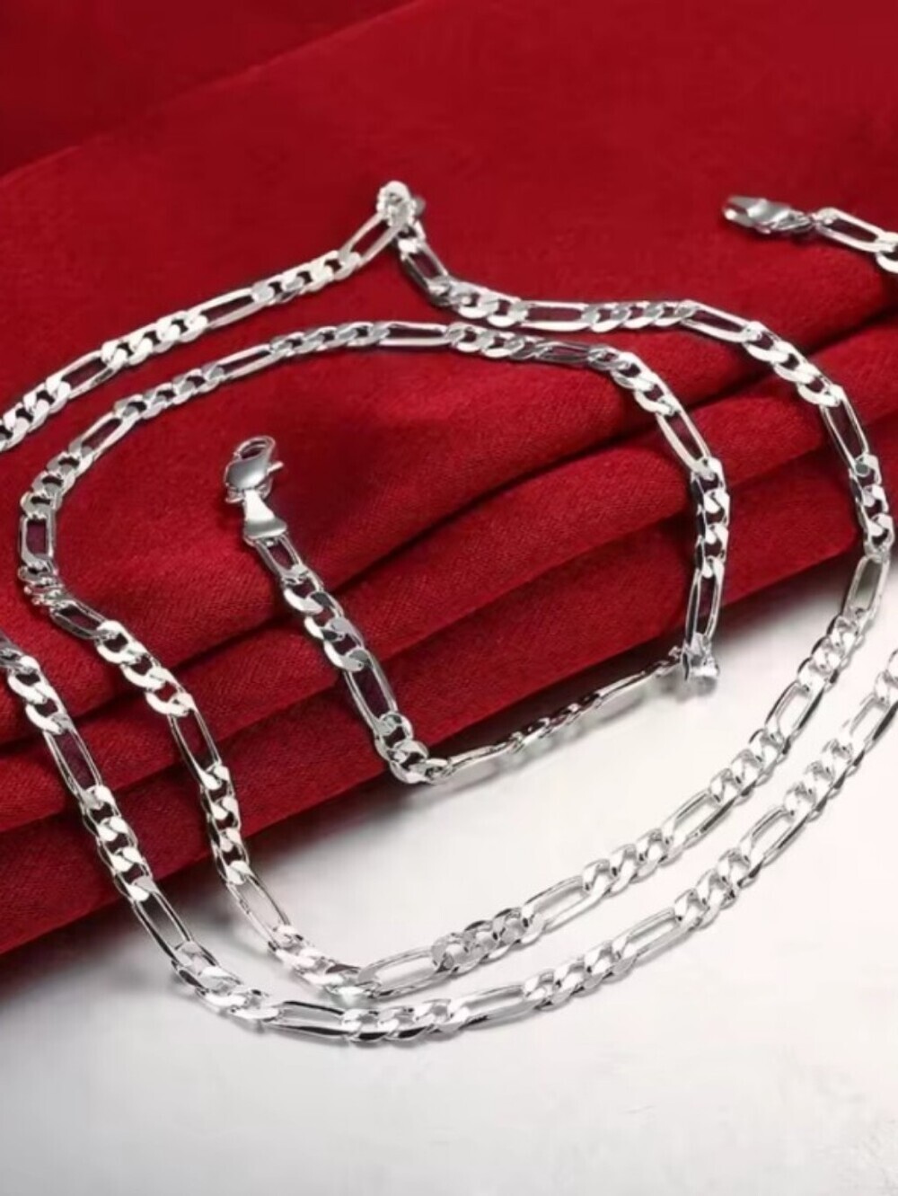 Men's 19.5" Sterling Silver Figaro Chain Necklace